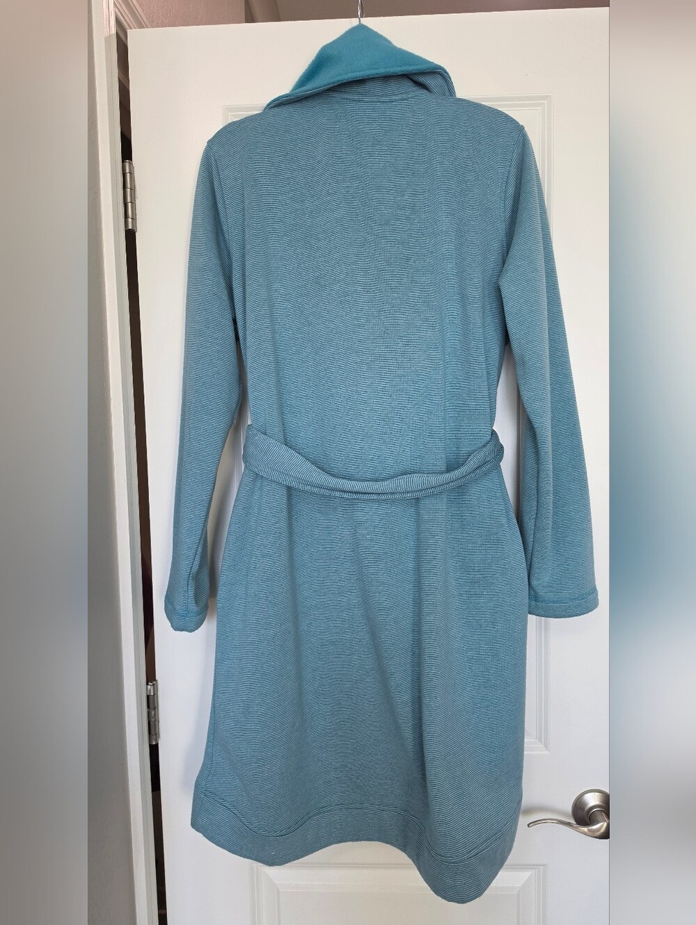 UGG Australia Women’s Cozy Shawl Collar Robe Cardigan Aqua Blue Size Large - Picture 2 of 7